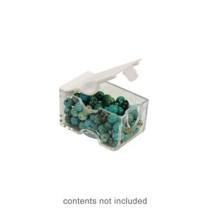 Organizer, Small Containers™, Bead Storage Solutions™, plastic, clear and opaque off-white, 2 x 1-1/8 x 1-1/16 inches. Sold per 8-piece set.