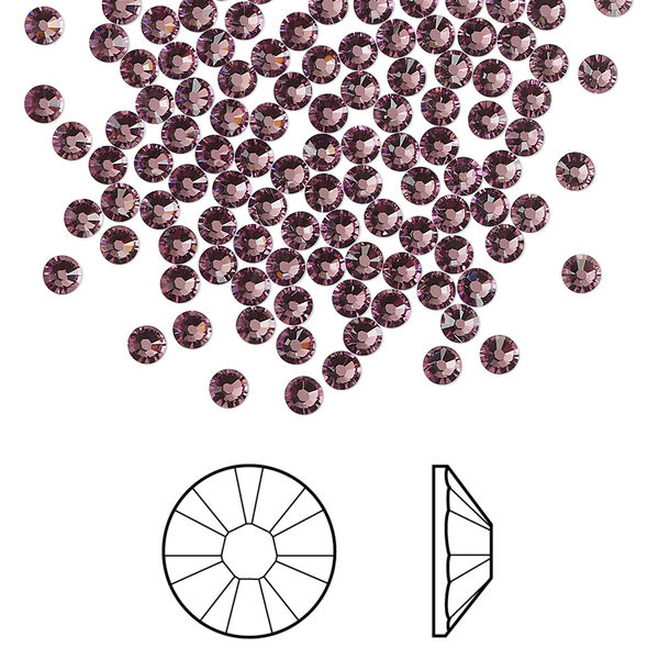 Flat back 144pk iris foil back, Crystal Passions® 2.5-2.7mm rose round SS9 2058 image number 0