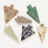 Multi-gemstone 1pkg6, half-drilled puffed / flat arrowhead focal mix 32x20mm-45x30mm image number 1