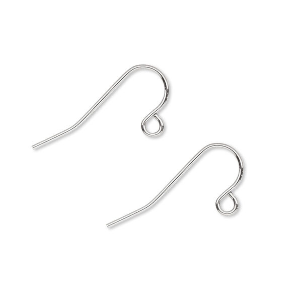 Ear wire, stainless steel, 11mm fishhook with open loop, 21 gauge. Sold per pkg of 50 pairs. image number 0