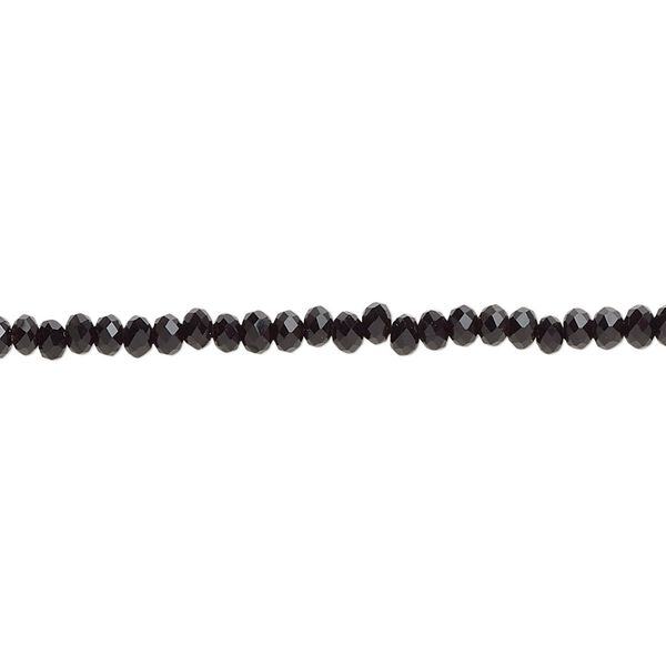 Bead 1pk 48 facets black, Celestial Crystal® 2.5x2mm rondelle 8 inch image number 0
