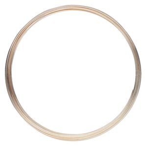 Memory wire, Beadalon®, rose gold-plated carbon steel, 3-5/8 inch necklace, 0.6mm thick. Sold per 0.5-ounce pkg, approximately 15 loops.