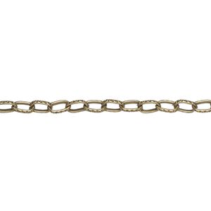 Chain 1pkg1 brass-plated cable, 3mm textured, antique steel 5 meter unfinished