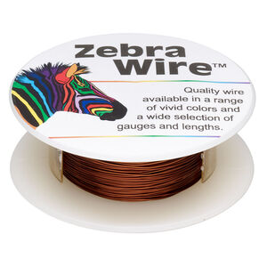 Wire, Zebra Wire&trade;, color-coated copper, brown, round, 26 gauge. Sold per 1/4-pound spool, approximately 115 yards.