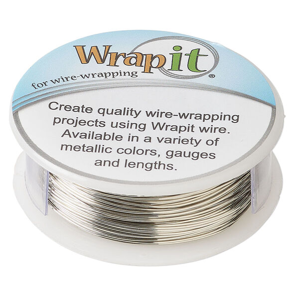 Wire, Wrapit®, nickel silver, half-hard, round, 24 gauge. Sold per 0.25-pound spool, approximately 217 feet. image number 0