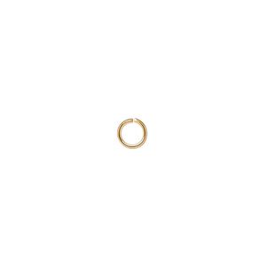 Jump ring, gold-plated brass, 5mm round, 3.4mm inside diameter, 20 gauge. Sold per pkg of 500.