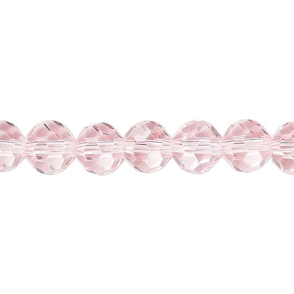 Bead 1pk 32 facets transparent pink, Celestial Crystal® 8mm round 15.5-16 inch image number 0