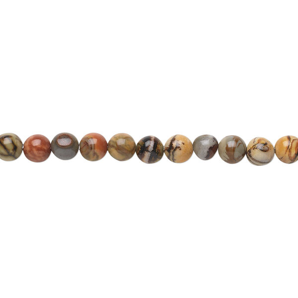 Bead, red creek jasper (stabilized), 4mm round, B grade, Mohs hardness 6-1/2 to 7. Sold per 15-1/2" to 16" strand. image number 0
