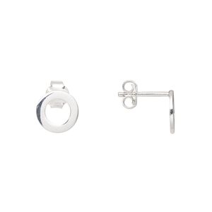 Earstud, Create Compliments®, sterling silver, 9mm open round. Sold per pair.