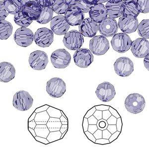 Bead 144pk tanzanite, Crystal Passions® 6mm round 5000