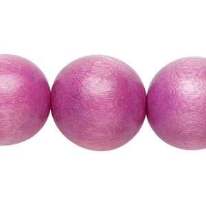 Bead, Taiwanese cheesewood (dyed / waxed), lavender, 19-20mm round. Sold per 15-1/2" to 16" strand.