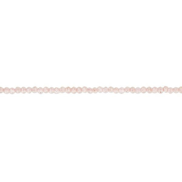 Pink flake moonstone 1pkg1, hand-cut faceted round bead natural 15.5-16 inch 1.5mm image number 0