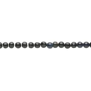 Black tourmaline 1pkg1, hand-cut round bead natural 13 inch 2-3mm