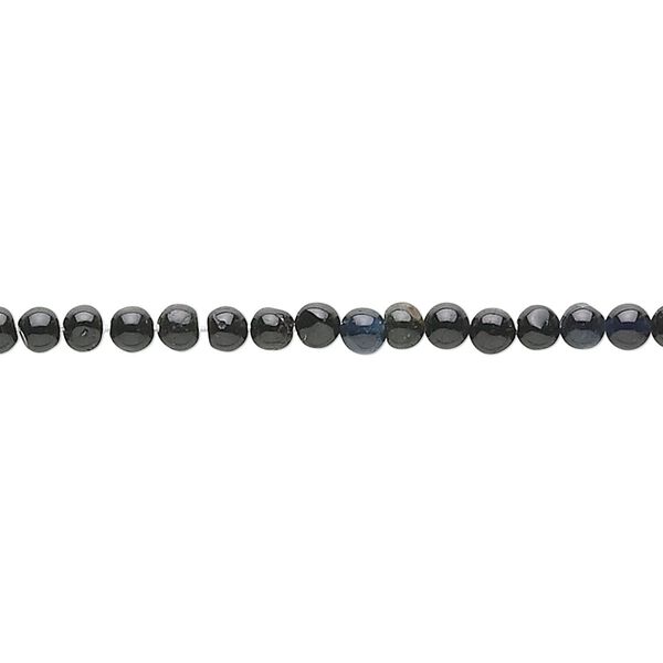 Black tourmaline 1pkg1, hand-cut round bead natural 13 inch 2-3mm image number 0