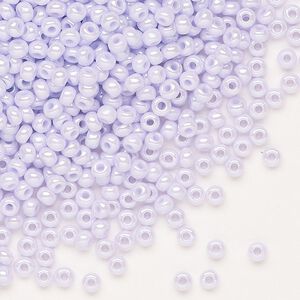 Seed bead, Preciosa Ornela Czech glass, pkg/50g, #8 rocaille, opaque luster lilac, (28420).