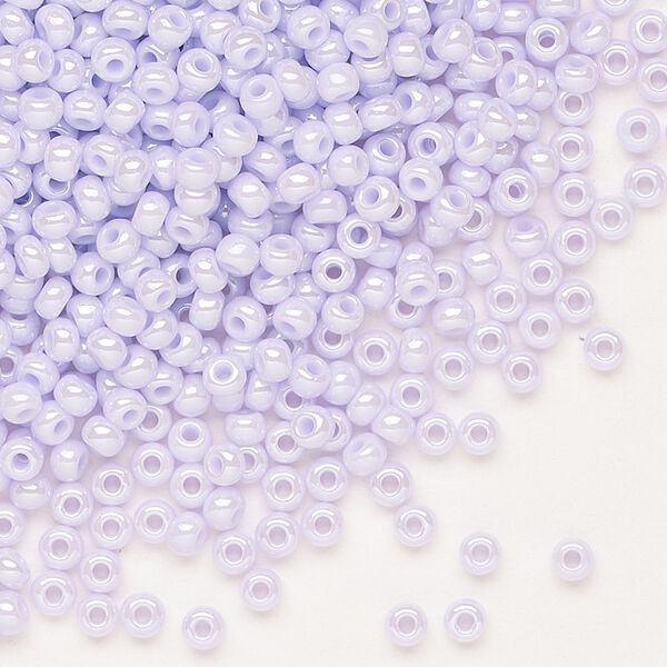 Seed bead, Preciosa Ornela Czech glass, pkg/50g, #8 rocaille, opaque luster lilac, (28420). image number 0