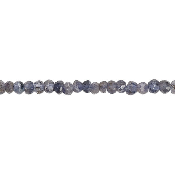 Bead, iolite (natural), 3x2mm-4x3mm hand-cut faceted rondelle, C grade, Mohs hardness 7 to 7-1/2. Sold per 13-inch strand. image number 0
