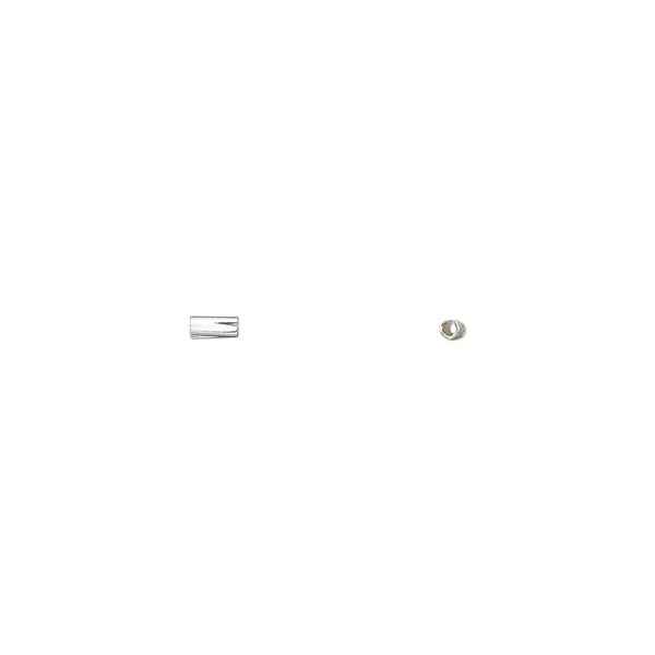 Bead, sterling silver, 4x2mm liquid twisted tube. Sold per pkg of 20. image number 0