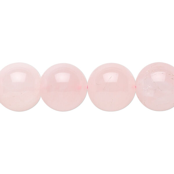 Bead, rose quartz (natural), 12mm round, B grade, Mohs hardness 7. Sold per 15-1/2" to 16" strand. image number 0