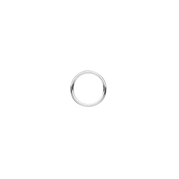 Jump ring, sterling silver, 9mm soldered round, 7.5mm inside diameter, 20 gauge. Sold per pkg of 20. image number 0