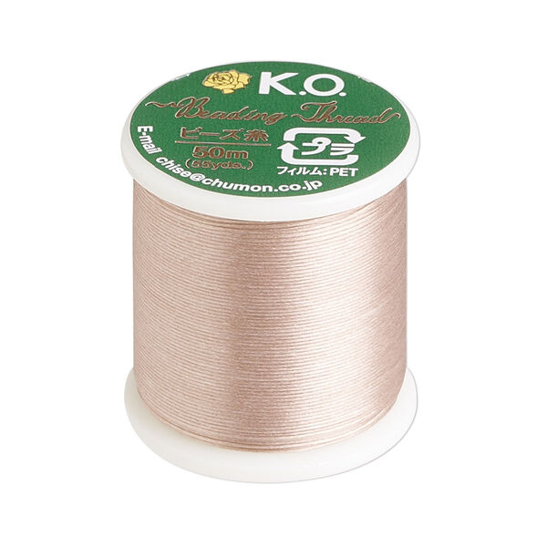 Thread, K.O., waxed nylon, natural, 0.15mm diameter, 4-pound test. Sold per 55-yard spool. image number 0