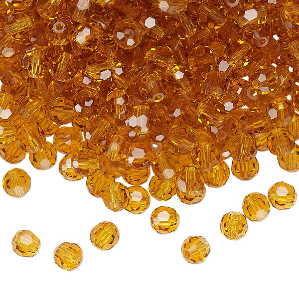 Bead 24pk topaz, Preciosa Czech crystal 4mm round image number 0