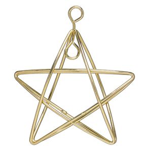 Wire frame, gold-finished steel, 2-1/2 x 2-1/2 inch star. Sold individually.