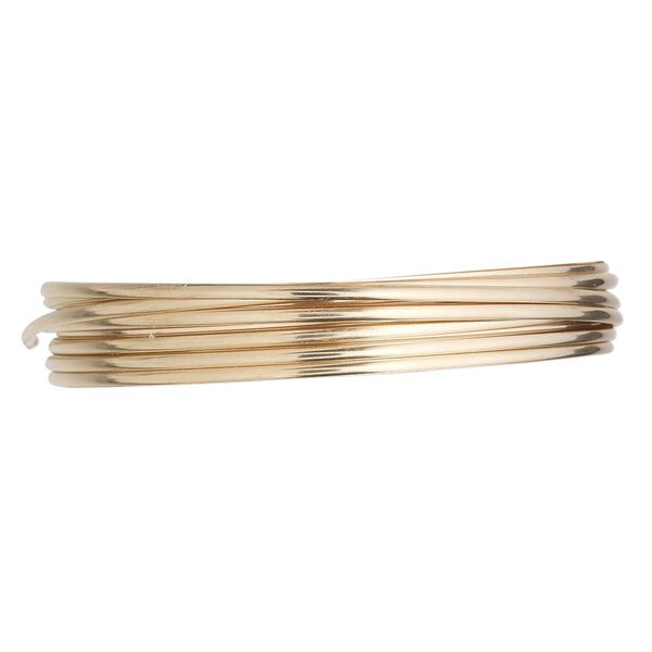 Wire, 12Kt gold-filled, half-hard, half-round, 16 gauge. Sold per pkg of 5 feet. image number 0