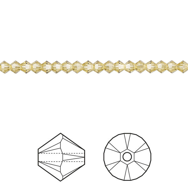 Bead 144pk dark jonquil, Crystal Passions® 3mm bicone 5328 image number 0
