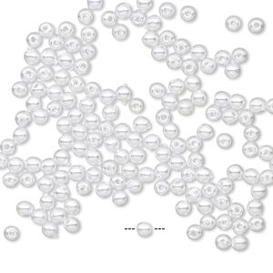 Bead, acrylic pearl, white, 2.5mm round. Sold per pkg of 160.