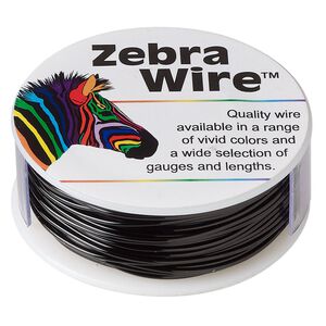 Wire, Zebra Wire™, color-coated copper, black, round, 18 gauge. Sold per 1/4-pound spool, approximately 17 yards.