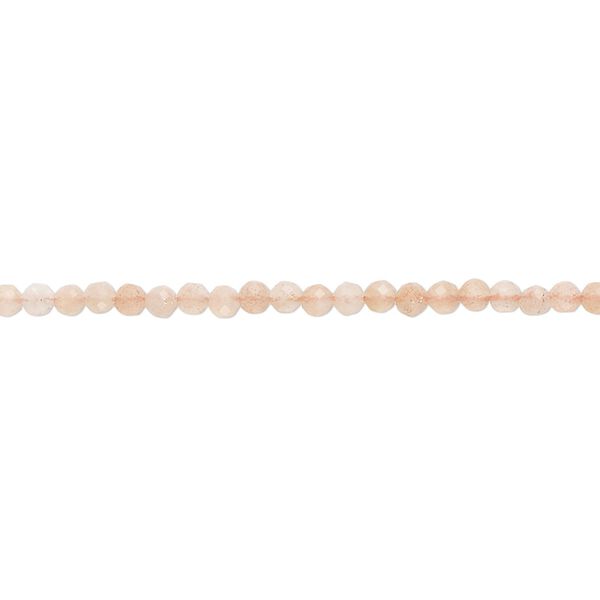Sunstone 1pkg1, faceted round bead natural 15.5 inch 2.2-2.6mm image number 0