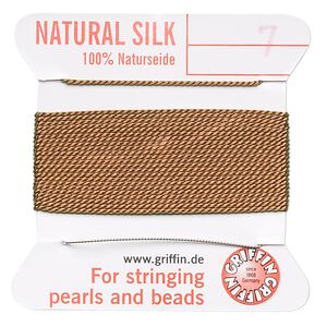 Thread, Griffin, silk, cornelian, size #7. Sold per 2-meter card (approximately 78 inches).