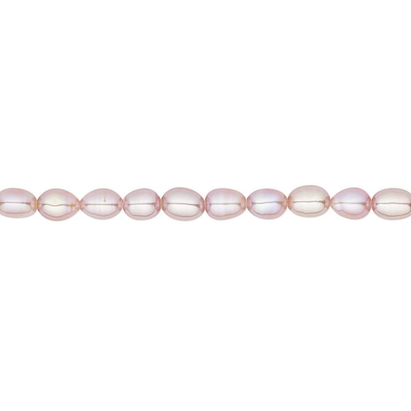 Pearl, White Lotus™, cultured freshwater, mauve, 3.8-4mm rice, B grade, Mohs hardness 2-1/2 to 4. Sold per 15-1/2" to 16" strand. image number 0
