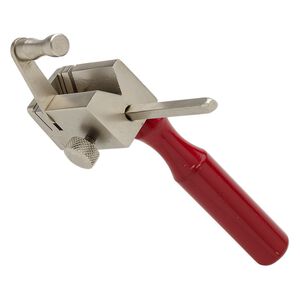 Tube cutter vise, powder-coated aluminum and steel, red, 5x4 inches. Sold individually.