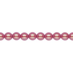 Pearl 50pk pearlescent red, Preciosa Czech crystal 5mm round