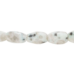 Sesame jasper 1pkg1, 4-sided twisted oval bead natural, 15 inch 12x7mm-13x8mm