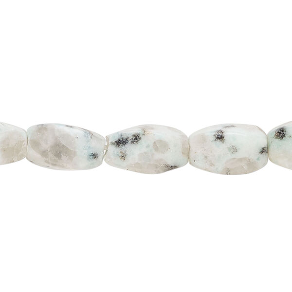 Sesame jasper 1pkg1, 4-sided twisted oval bead natural, 15 inch 12x7mm-13x8mm image number 0