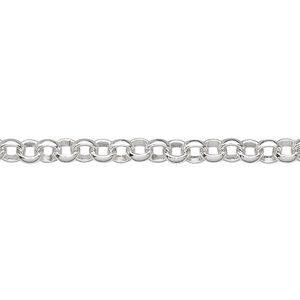 Chain 1pkg1 sterling silver rolo, 4mm, 5 foot unfinished
