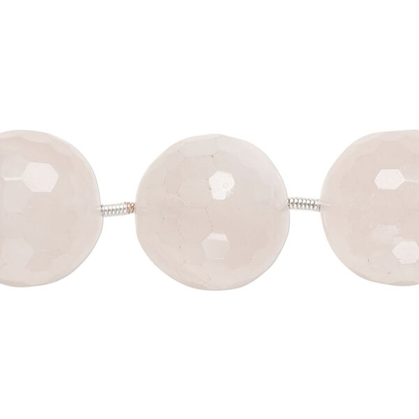 Rose quartz 1pkg5, hand-cut faceted round bead natural 16mm image number 0