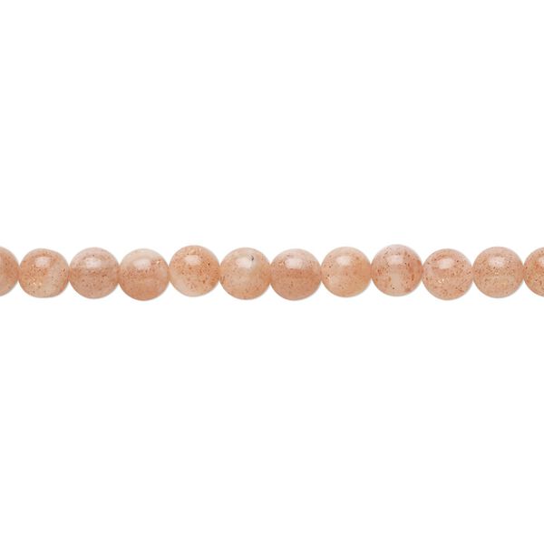 Pink flake moonstone 1pkg1, round bead natural 8 inch 4mm image number 0