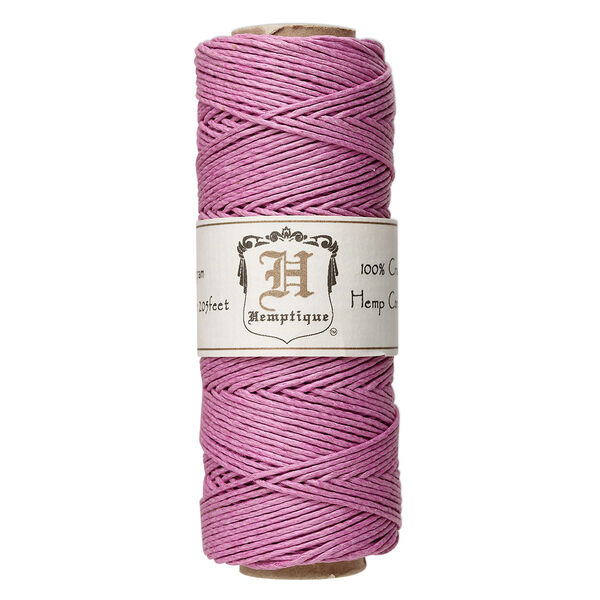 Cord, Hemptique®, polished hemp, dusty rose, 1mm diameter, 20-pound test. Sold per 205-foot spool. image number 0