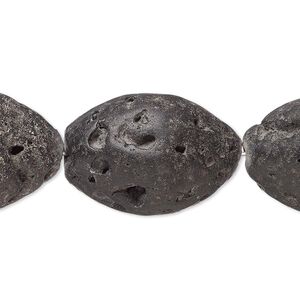 Blackstone 1pkg1, rough oval bead 8 inch 29x18mm-30x21mm