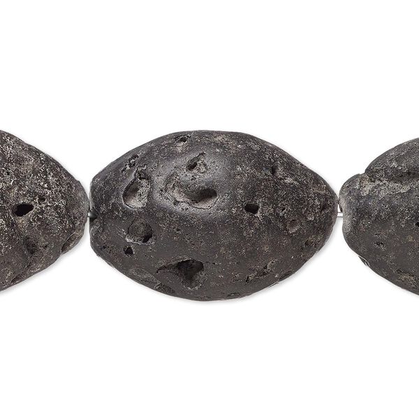 Blackstone 1pkg1, rough oval bead 8 inch 29x18mm-30x21mm image number 0