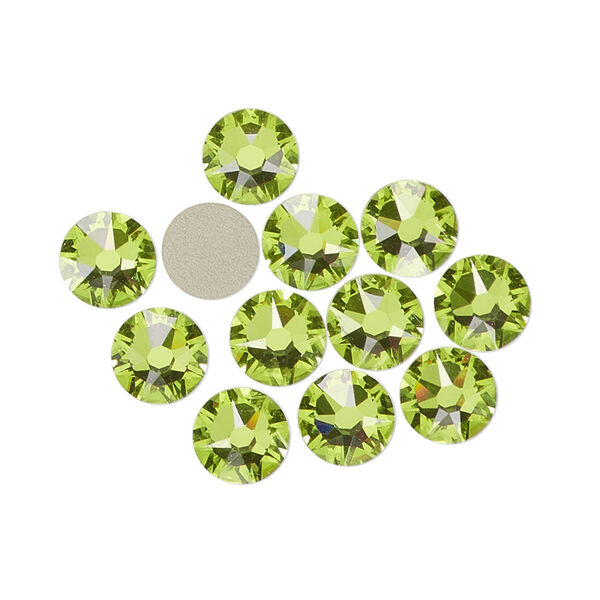 Flat back 12pk citrus green foil back, Crystal Passions® 7.07-7.27mm round SS34 2088 image number 0