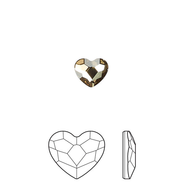 Flat back 144pk crystal golden shadow foil back, Crystal Passions® 3.6mm heart 2808 image number 0