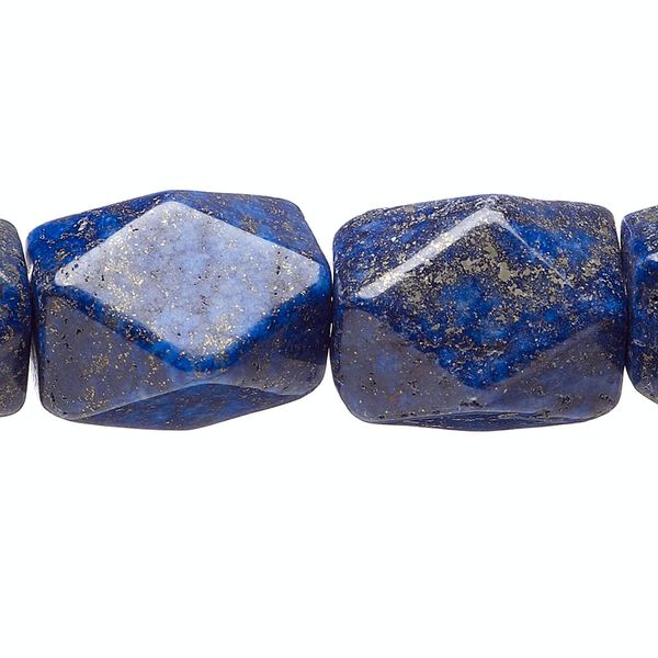 Lapis lazuli 1pkg1, tumbled faceted nugget bead 15 inch medium image number 0