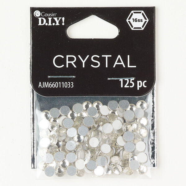 Flat back glass 125pk clear, 3.80-4.00mm faceted round, SS16 image number 0
