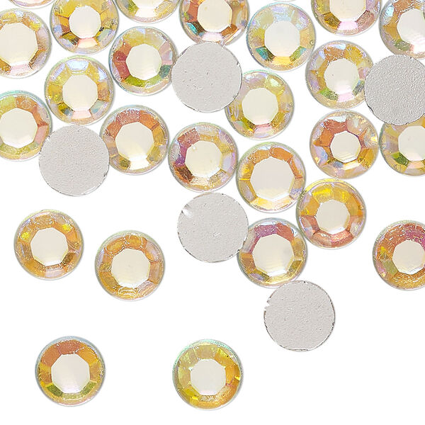 Flat back 144pk crystal AB, vintage Preciosa Czech crystal rhinestone 7.069-7.272mm chaton rose round SS34 image number 0