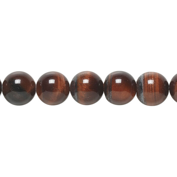 Bead, red tigereye (heated), 8mm round, B grade, Mohs hardness 7. Sold per 15-1/2" to 16" strand. image number 0